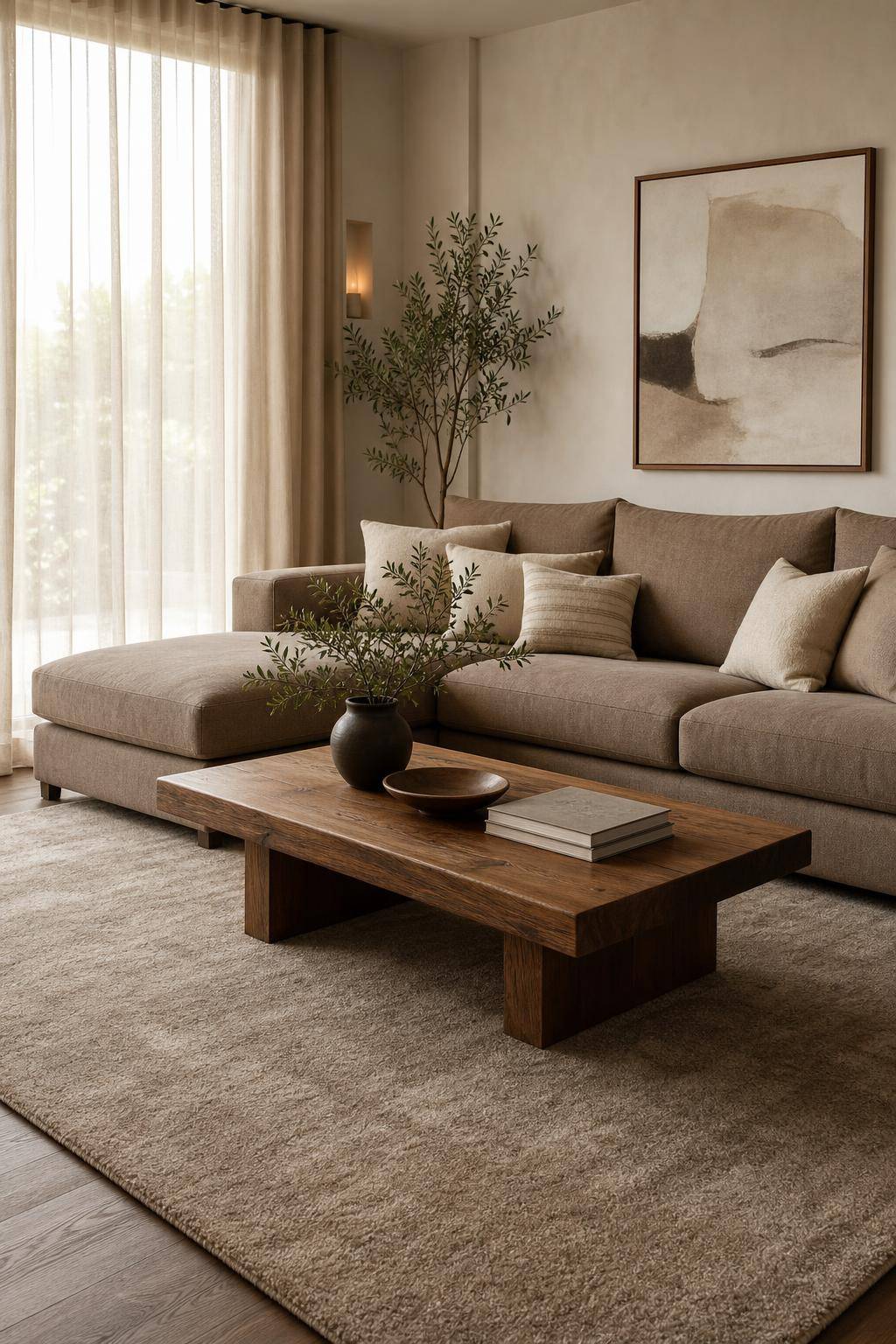 Tolle Ideen: Mit der Farbe Taupe einrichten- Wähle einen Teppich in Taupe-Nuancen