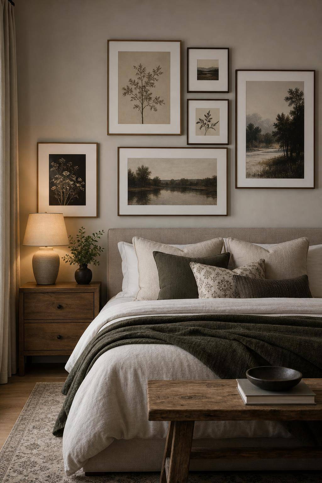 Bilderwand Schlafzimmer Ideen- Verwende Passepartouts für spannende Tiefeneffekte