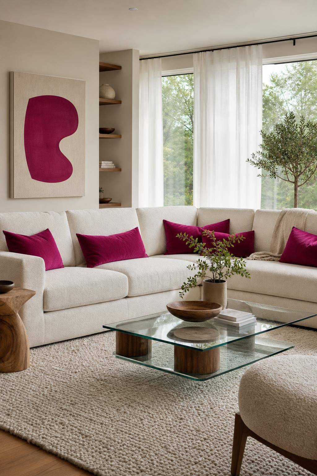 Einrichtungsideen mit der Farbe Magenta- Gestalte ein Statement mit magenta Dekokissen