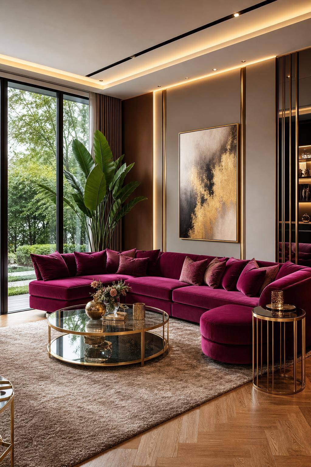 Einrichtungsideen mit der Farbe Magenta- Kombiniere Magenta mit Gold für Glamour