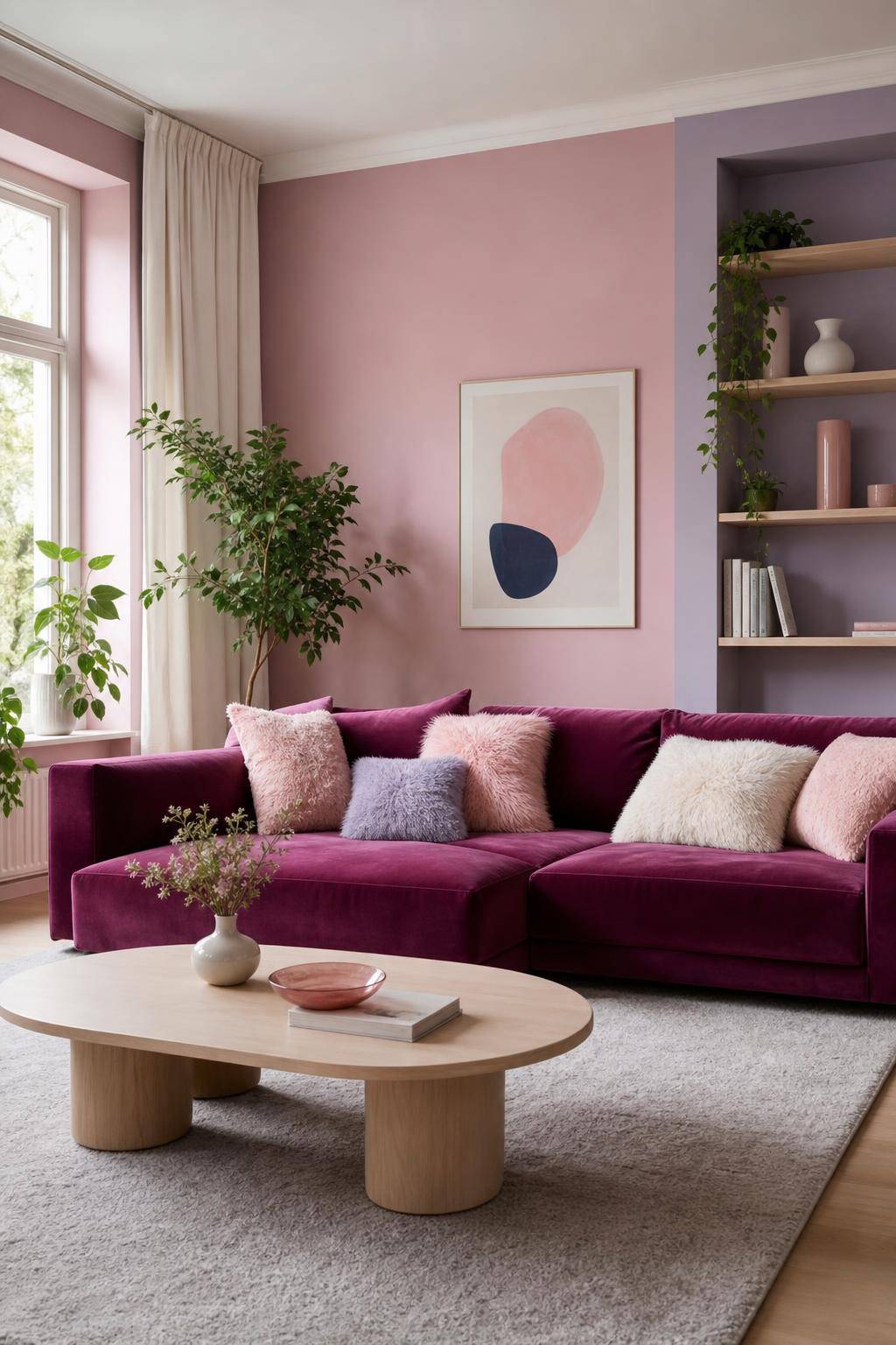 Einrichtungsideen mit der Farbe Magenta- Kombiniere Magenta mit Pastell für Leichtigkeit