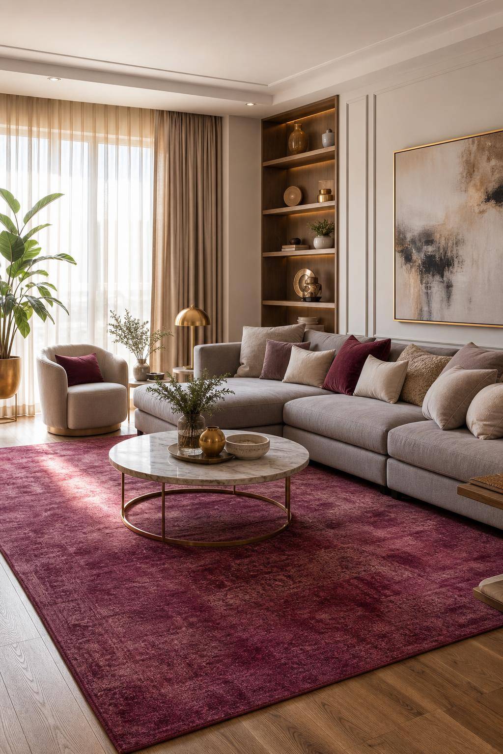 Einrichtungsideen mit der Farbe Magenta- Wähle einen Teppich in sattem Magenta