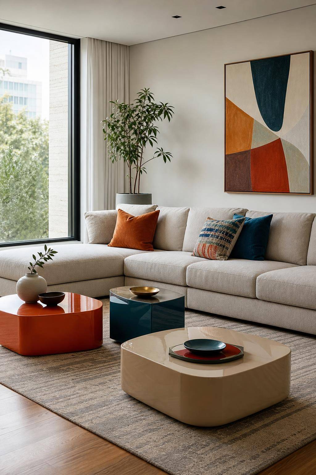 Ideen: verschiedene Arten von Couchtischen- Spiele mit Farben und lackierten Oberflächen