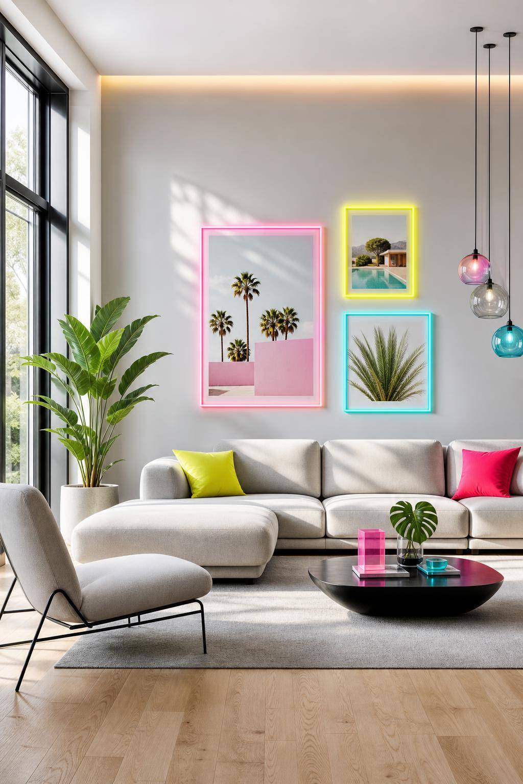 Inspiration: Einrichtung mit Neonfarben- Betone Details mit Neon-Bilderrahmen