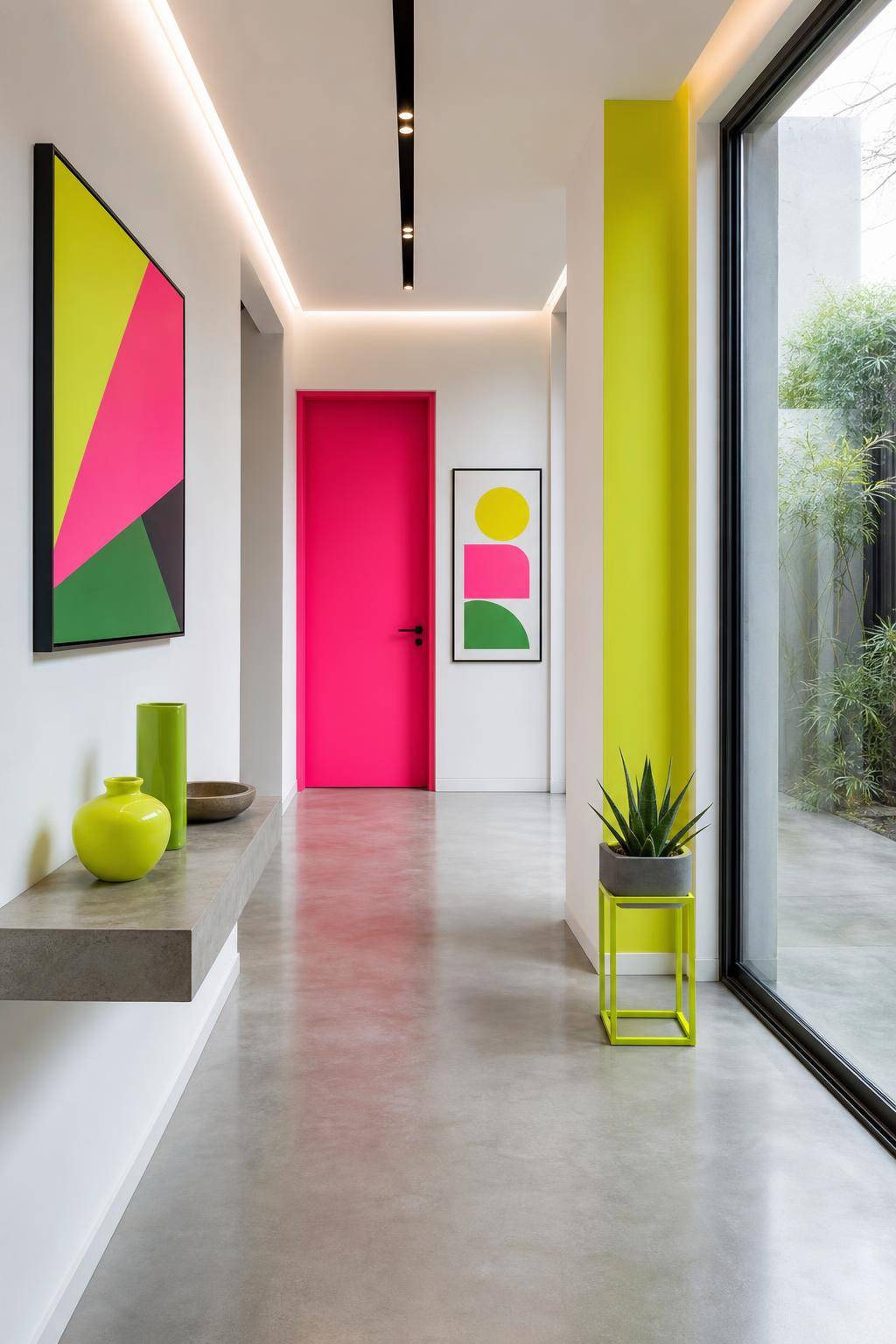 Inspiration: Einrichtung mit Neonfarben- Streiche eine Tür in leuchtender Neonfarbe