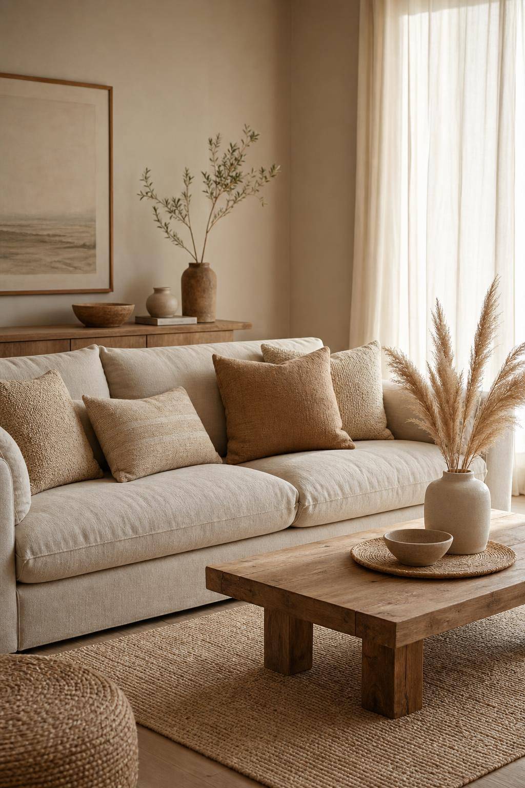 Inspiration: Einrichtung mit Sandfarben- Schmücke dein Wohnzimmer mit sandigen Kissen