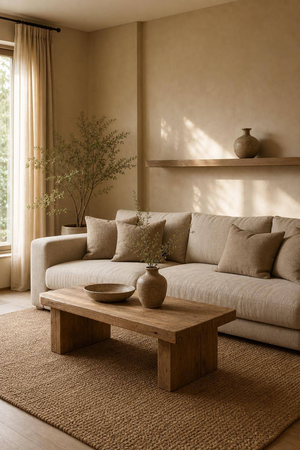 Inspiration: Einrichtung mit Sandfarben- Wähle Minimalismus bei der Deko-Auswahl