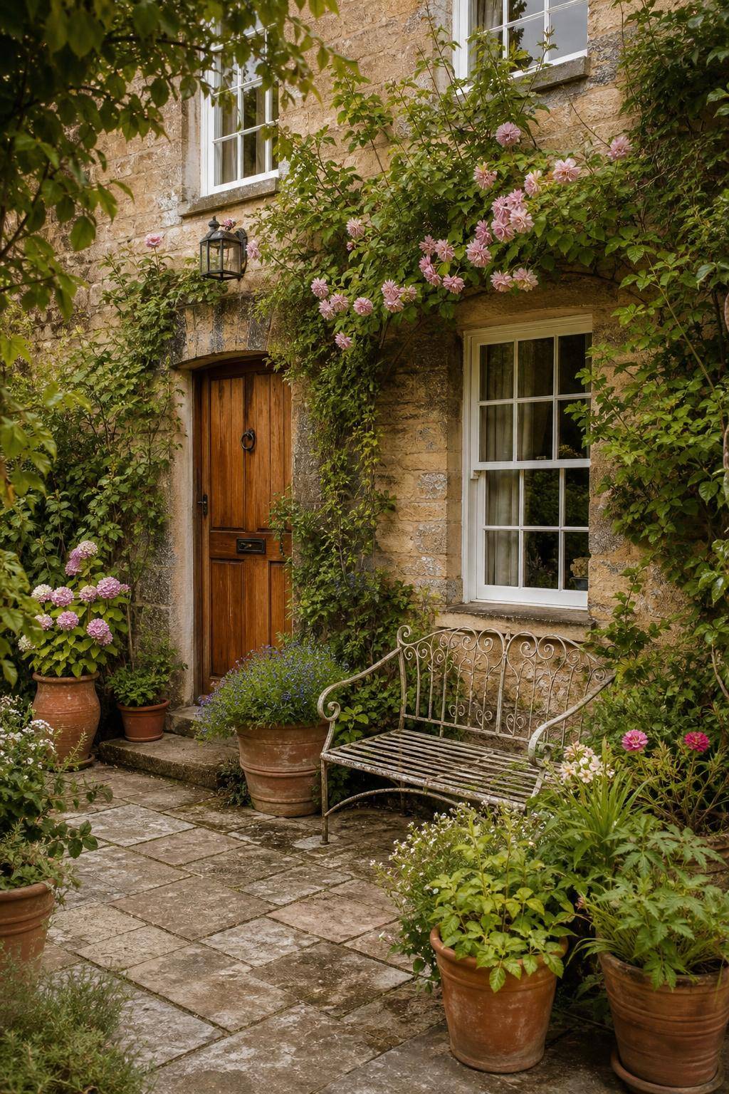 Inspiration: englischer Einrichtungsstil- Inszeniere Blumentöpfe mit englischem Cottage-Flair