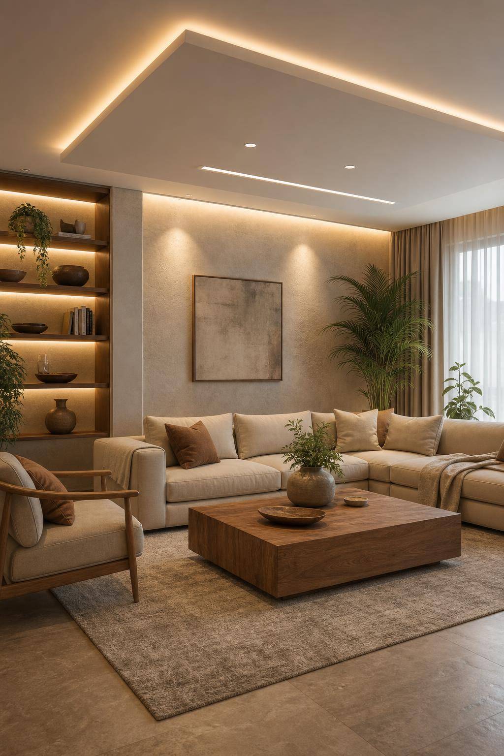 Inspiration: indirekte Beleuchtung im Wohnzimmer- Erschaffe eine ruhige Atmosphäre mit warmem Licht