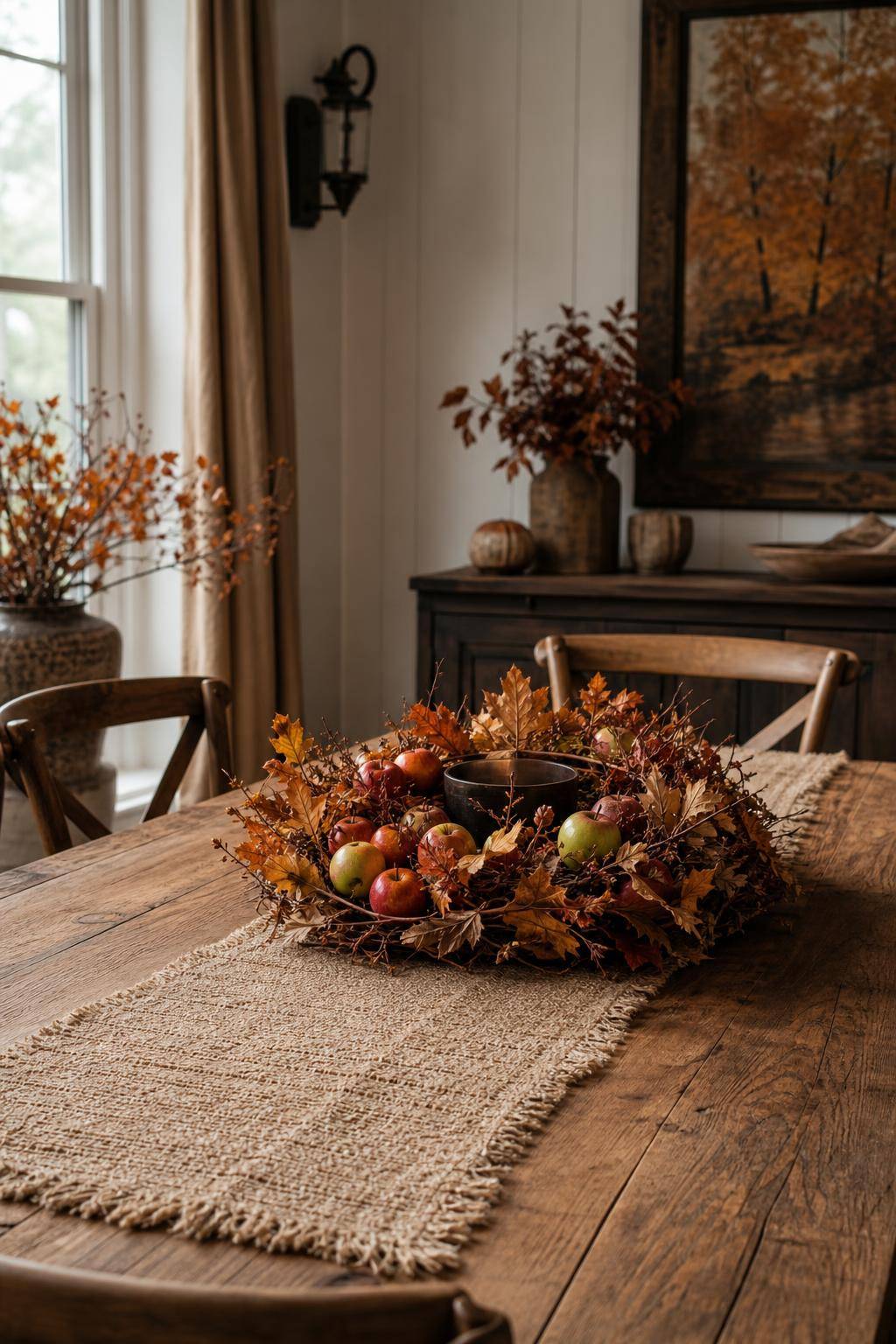 Schöne Herbstkranz-Ideen- Lege kleine Äpfel als Blickfang ein
